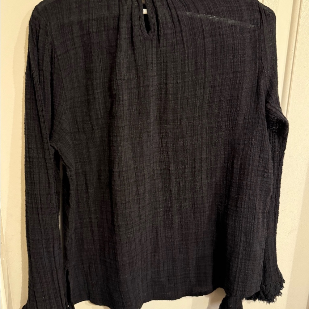 Free People Textured Black Blouse - Picture 3 of 3